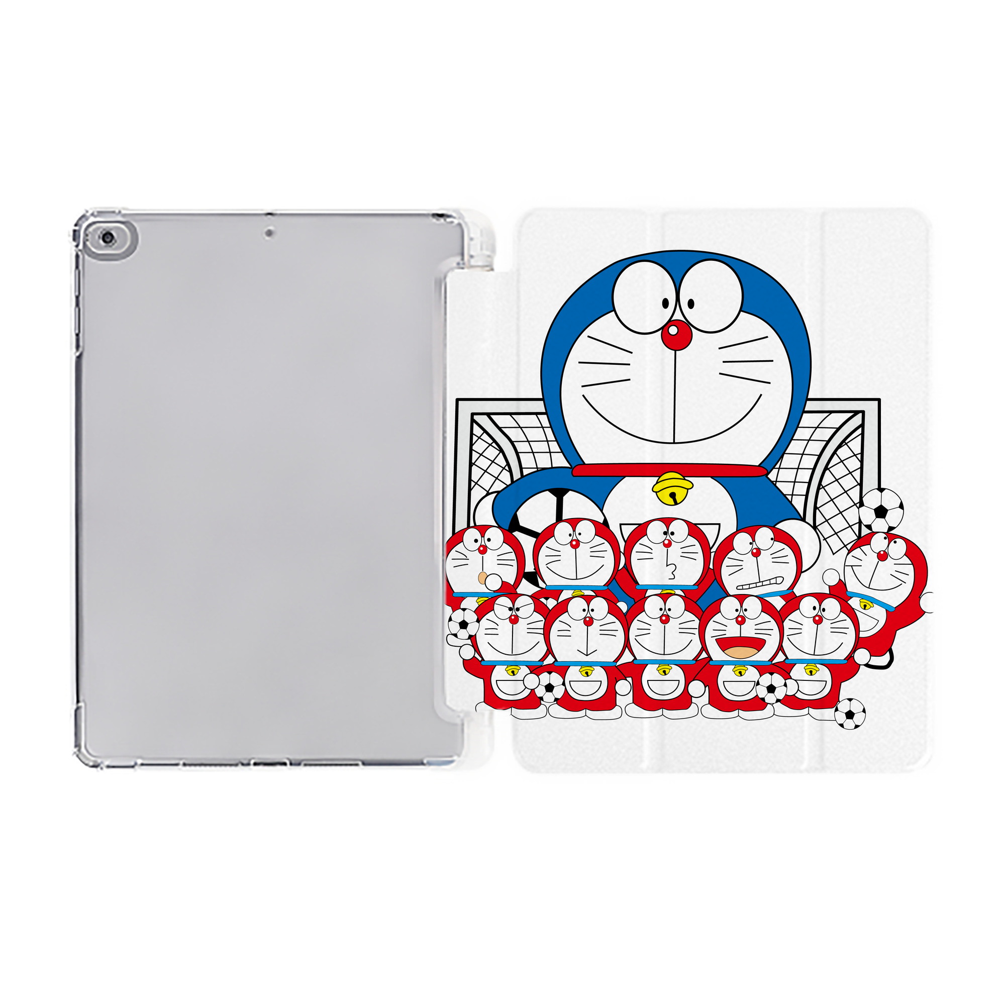 （画像用） ドラえもん Doraemon IPad ケース ペン収納付き 三つ折りスタンド PUレザー×シリコン 対応機種9.5/10.5/10.9インチ